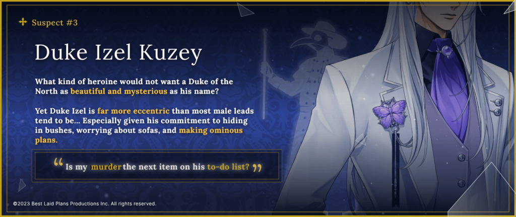 Save the Villainess Duke Izel Character Profile