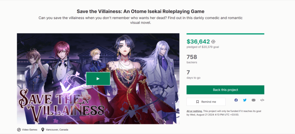 Save the Villainess Kickstarter