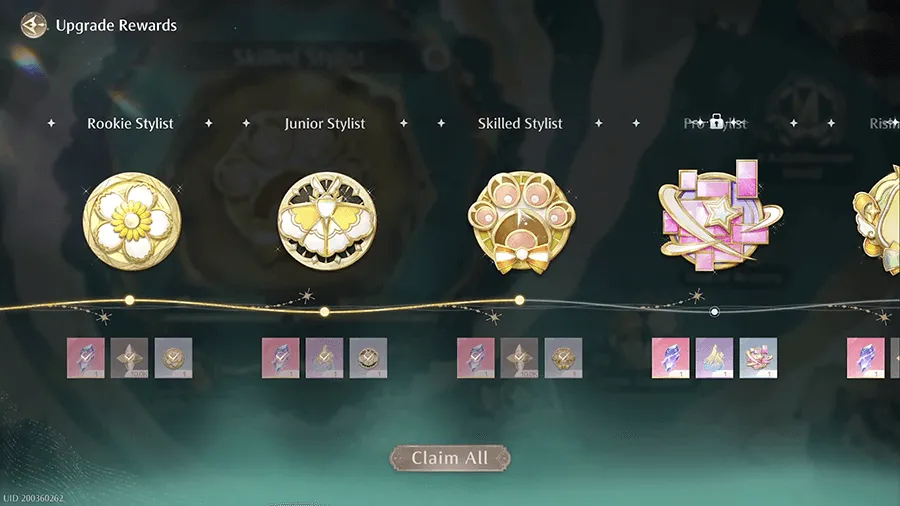 Infinity Nikki Advancing Stylist Rank 2