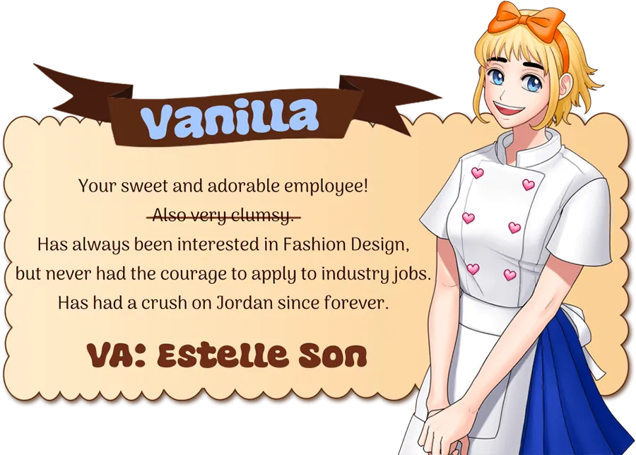 Sweet Valentine Chocolatier character card - Vanilla
