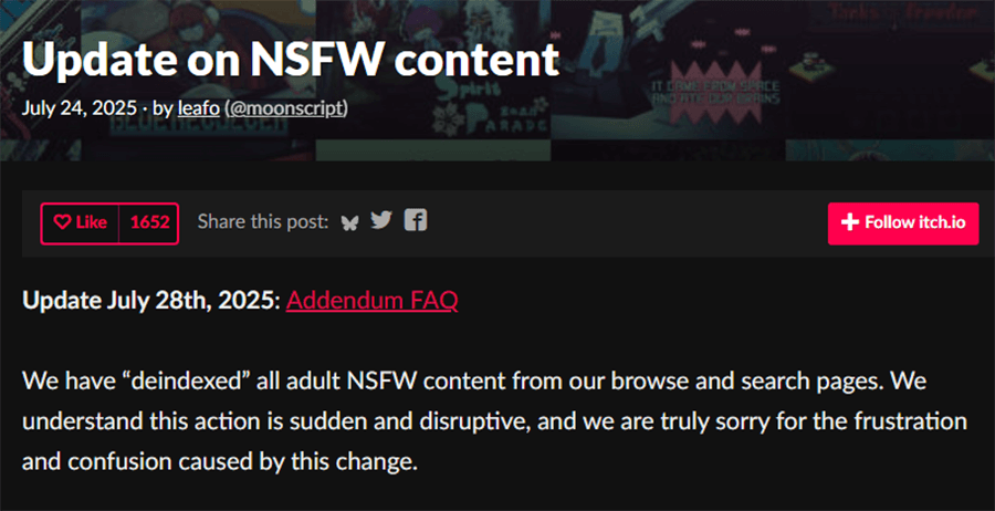 Censorship! Itch.io and Steam Removing Adult Otome Screenshot 1