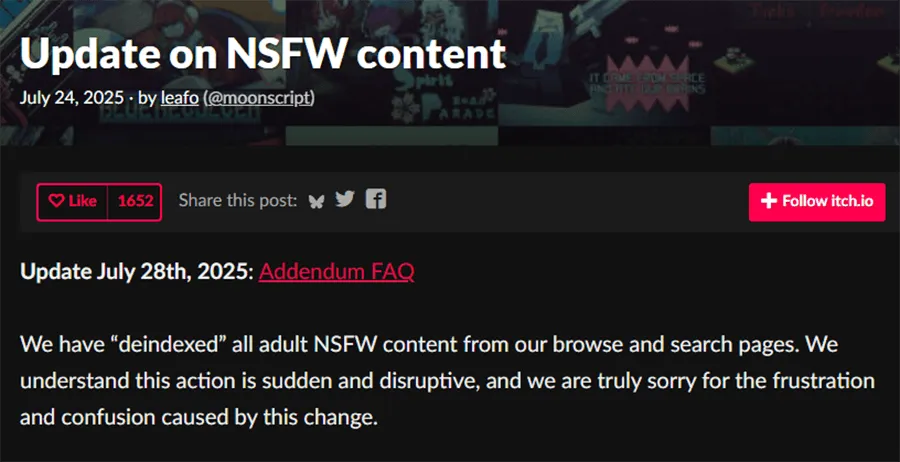 Censorship! Itch.io and Steam Removing Adult Otome Screenshot 1