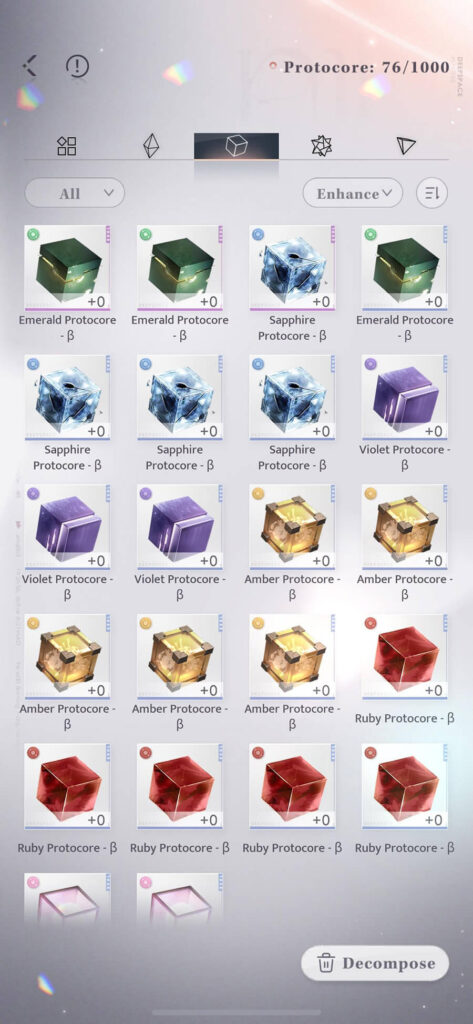 Protocore Farming in Love and Deepspace Screenshot